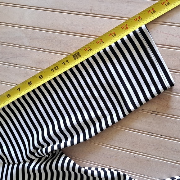 Ricki’s Black White Striped Stretchy Fit & Flare Skater Dress with Pockets Comfy - Picture 6 of 12